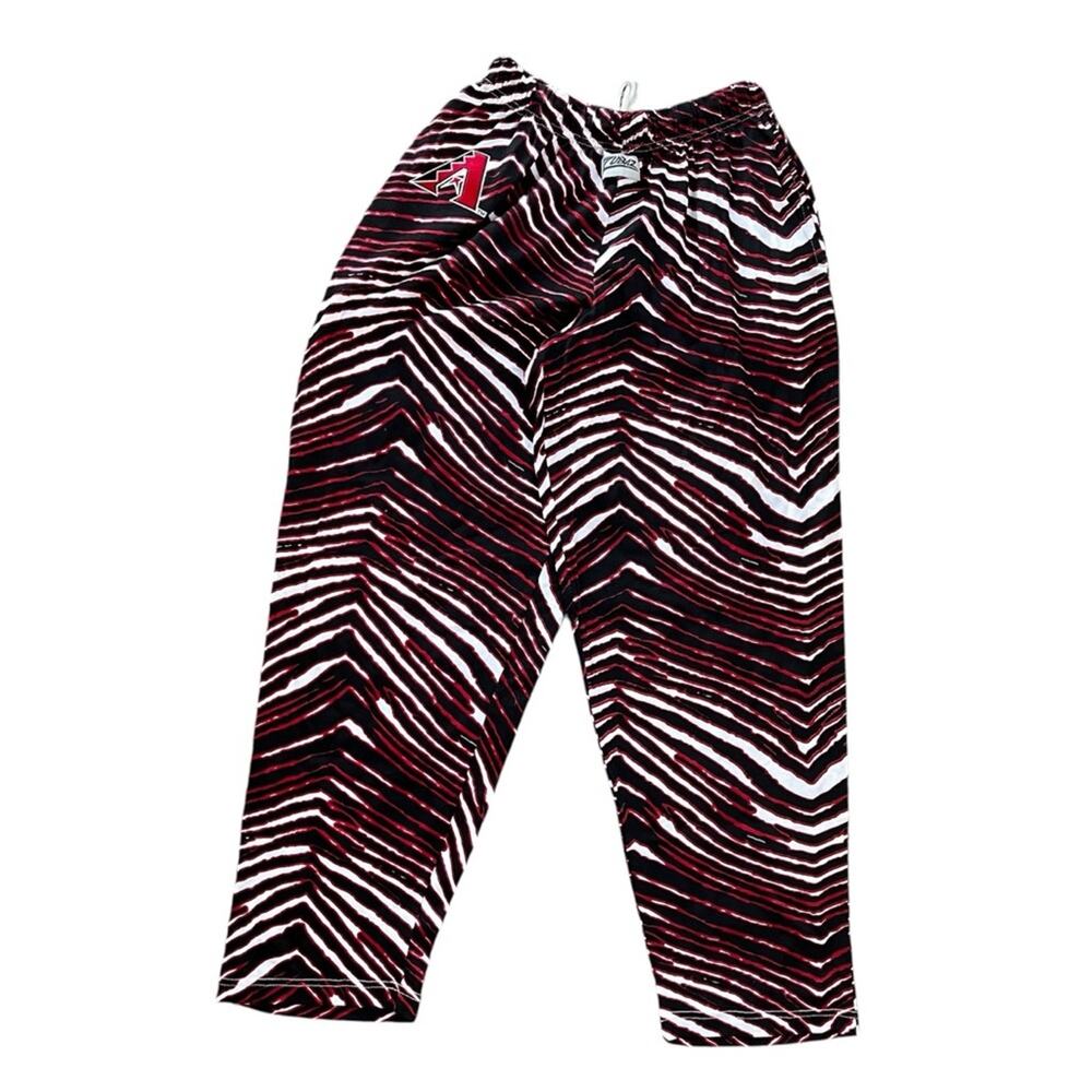 NEW Zubaz Majestic MLB fan AZ Dbacks Diamondbacks zebra pants mens medium M loud